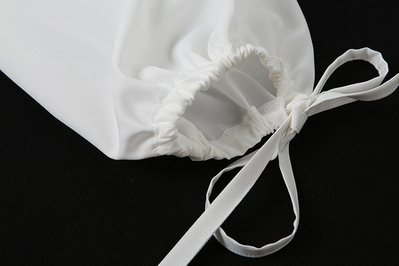 Backless Balloon Sleeve Crop Top
