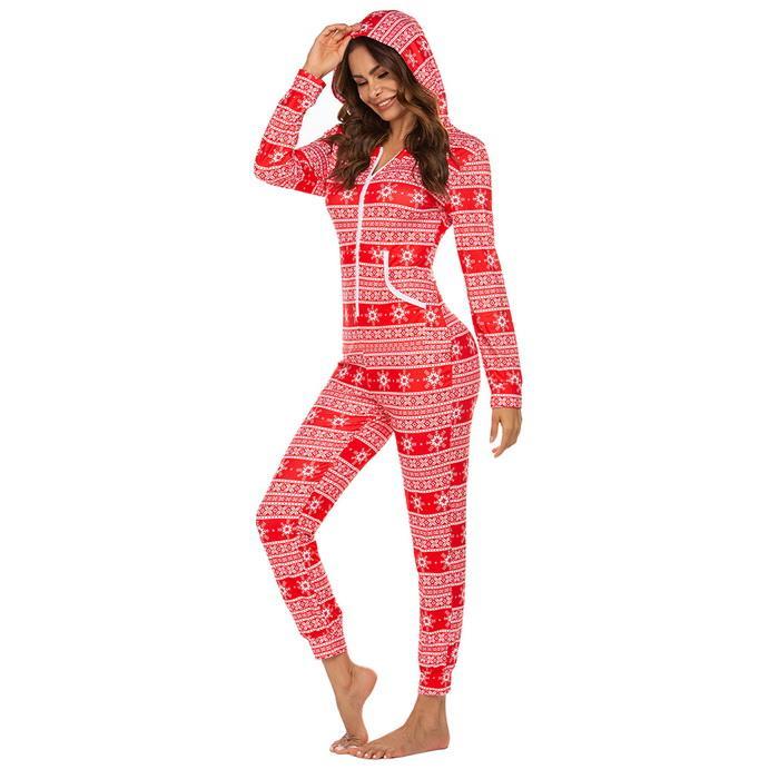 Christmas Onesies Long Sleeve O-Neck Printed Pajama