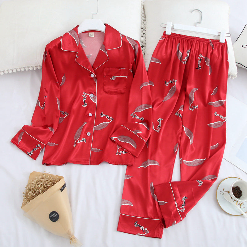 Long Sleeve Silk Pajamas