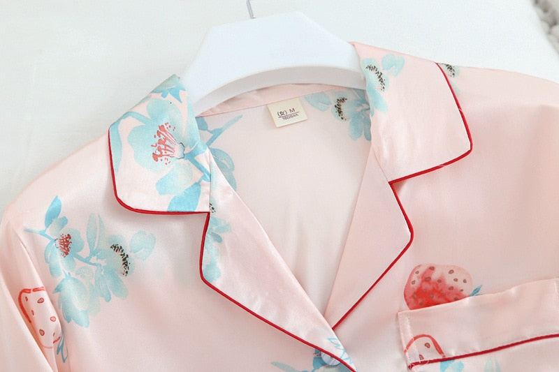 Long Sleeve Silk Pajamas