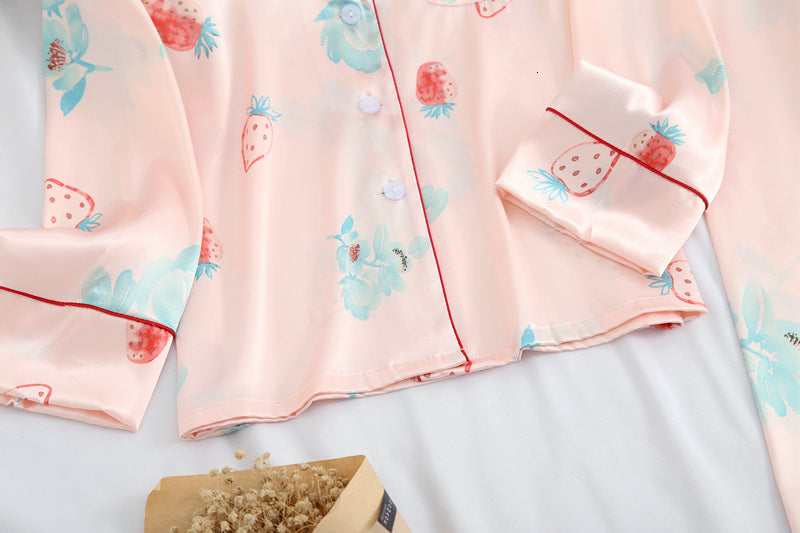 Long Sleeve Silk Pajamas