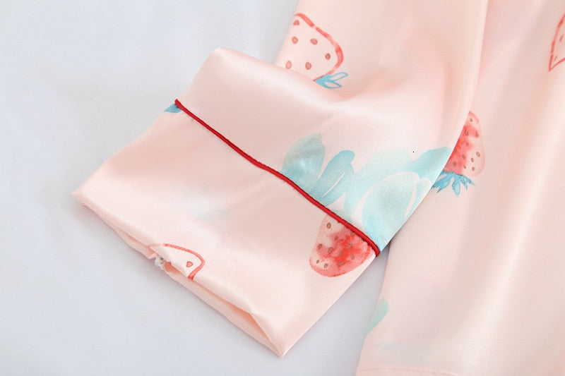 Long Sleeve Silk Pajamas