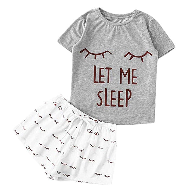 Print Pajama shorts set