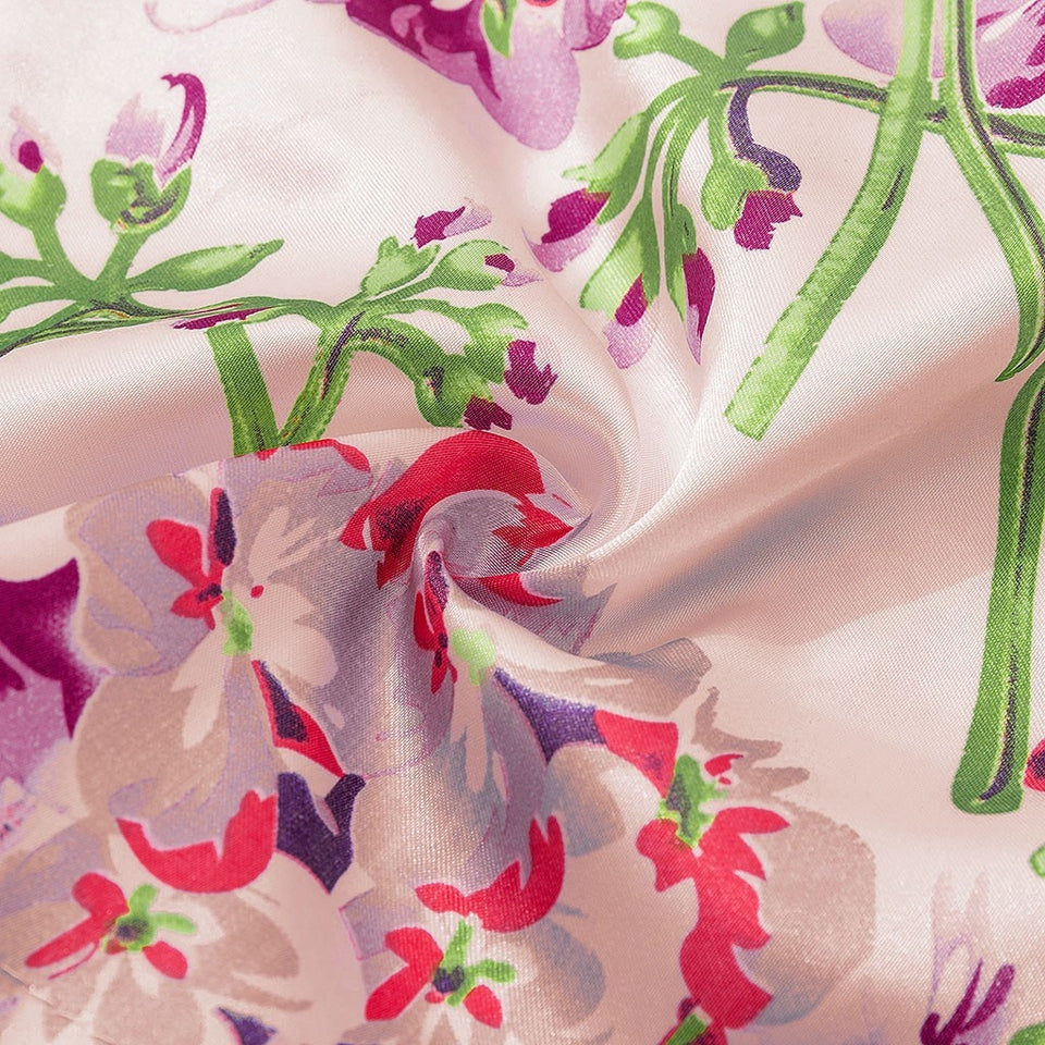 Satin Silk Floral Bathrobes