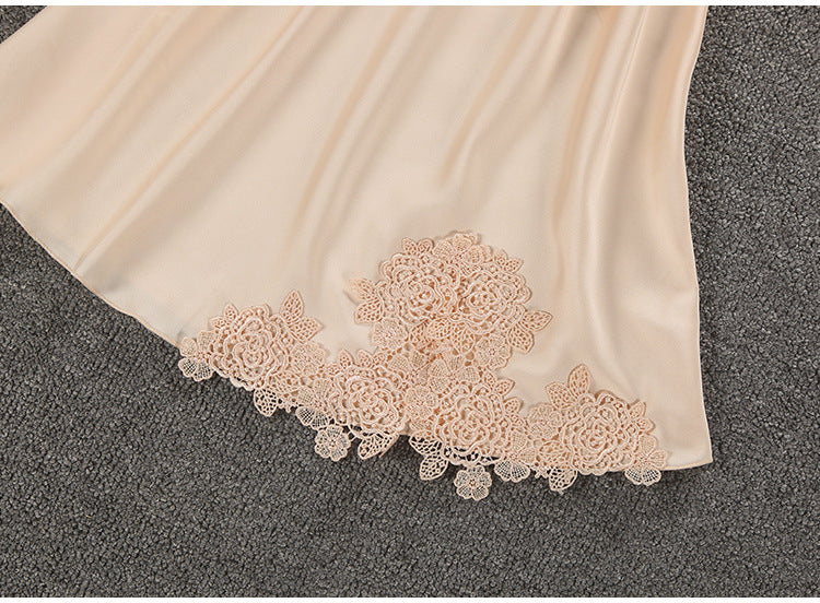 Silk Floral Overall Print 5Pcs Pajama Set