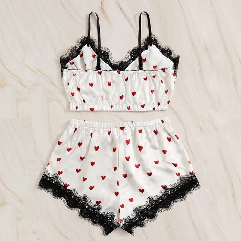 Hearts with Lace Cami set
