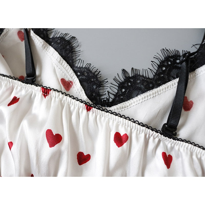 Hearts with Lace Cami set
